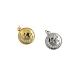 Personalized Jewelry-Micropavé Moon Pendant-DIY Jewelry Making   15mm