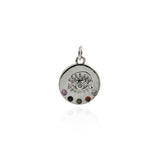 Personalized Jewelry-Enamel Evil Eye Zircon Pendant-DIY Jewelry Making   15mm