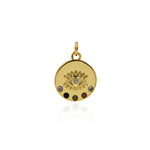 Personalized Jewelry-Enamel Evil Eye Zircon Pendant-DIY Jewelry Making   15mm