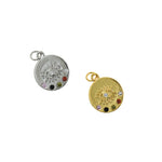 Personalized Jewelry-Enamel Evil Eye Zircon Pendant-DIY Jewelry Making   15mm