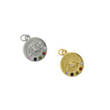 Personalized Jewelry-Enamel Evil Eye Zircon Pendant-DIY Jewelry Making   15mm