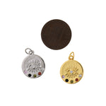 Personalized Jewelry-Enamel Evil Eye Zircon Pendant-DIY Jewelry Making   15mm