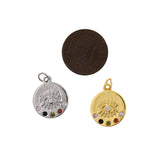 Personalized Jewelry-Enamel Evil Eye Zircon Pendant-DIY Jewelry Making   15mm