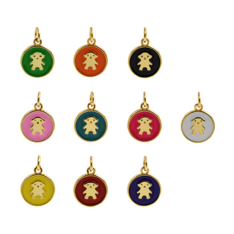 Personalized Jewellery-Exquisite Enamel Bear Pendant-DIY Jewelry Making   11.5mm