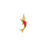 Personalized Jewelry-Delicate Enamel Dolphin Pendant-Personalized Pendant   19.5x19mm