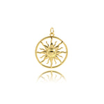 18k Gold Filled Sun Pendant for Jewelry Making 23.5mm
