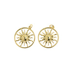 18k Gold Filled Sun Pendant for Jewelry Making 23.5mm