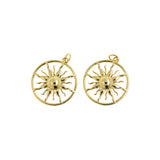 18k Gold Filled Sun Pendant for Jewelry Making 23.5mm