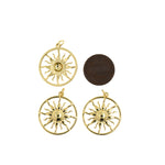 18k Gold Filled Sun Pendant for Jewelry Making 23.5mm