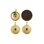 Minimalist  Round Eight-pointed Pendant for Jewelry Making 16mm