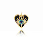 Devil Eye Heart Pendant For Her Gift 22x22mm
