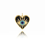 Devil Eye Heart Pendant For Her Gift 22x22mm