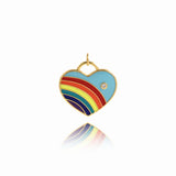 Rainbow Heart Pendant For Colorful Women‘s Gifts 23x22mm