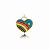 Rainbow Heart Pendant For Colorful Women‘s Gifts 23x22mm