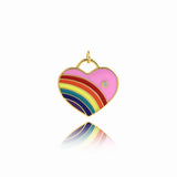 Rainbow Heart Pendant For Colorful Women‘s Gifts 23x22mm