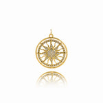 Dainty Sun Round Pendant For Classic Jewelry Supplies 24.5mm