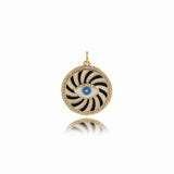 Simple Devil Eye Round Pendant For Delicate Supplies 20mm