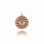 Simple Devil Eye Round Pendant For Delicate Supplies 20mm