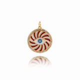 Simple Devil Eye Round Pendant For Delicate Supplies 20mm