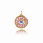 Simple Devil Eye Round Pendant For Delicate Supplies 20mm