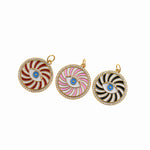 Simple Devil Eye Round Pendant For Delicate Supplies 20mm