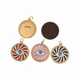 Simple Devil Eye Round Pendant For Delicate Supplies 20mm