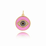 Devil Eye Round Pendant For jewelry Supplies 17.5mm