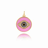 Devil Eye Round Pendant For jewelry Supplies 17.5mm