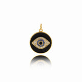 Devil Eye Round Pendant For jewelry Supplies 17.5mm