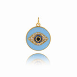Devil Eye Round Pendant For jewelry Supplies 17.5mm