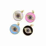 Devil Eye Round Pendant For jewelry Supplies 17.5mm
