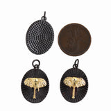 Innovation Elephant Oval Pendant For Jewelry Supplies 22x16mm