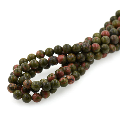 Unakite Stone Beads,Smooth Gemstone Bracelet Charm 6mm 8mm 10mm - BestBeaded