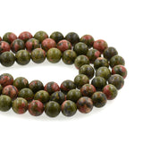 Unakite Stone Beads,Smooth Gemstone Bracelet Charm 6mm 8mm 10mm - BestBeaded