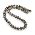 Round Dalmatian Stone Bead,Smooth Spot Jasper Gemstone Loose Beads - BestBeaded