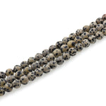 Round Dalmatian Stone Bead,Smooth Spot Jasper Gemstone Loose Beads - BestBeaded