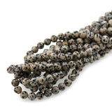Round Dalmatian Stone Bead,Smooth Spot Jasper Gemstone Loose Beads - BestBeaded