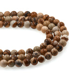 Round Picture Jasper Beads,Smooth Brown Gemstone Loose Beads 6mm 8mm 10mm - BestBeaded