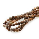 Round Picture Jasper Beads,Smooth Brown Gemstone Loose Beads 6mm 8mm 10mm - BestBeaded