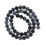 Matte Natural Snowflake Obsidian Gemstone Bracelet Loose Beads - BestBeaded