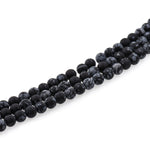 Matte Natural Snowflake Obsidian Gemstone Bracelet Loose Beads - BestBeaded