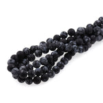 Matte Natural Snowflake Obsidian Gemstone Bracelet Loose Beads - BestBeaded