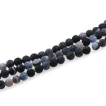 Natural Crackle Agate Beads,Round Black Onyx Gemstone Loose Beads - BestBeaded