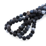 Natural Crackle Agate Beads,Round Black Onyx Gemstone Loose Beads - BestBeaded