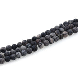 Matte Black Matrix Jasper Beads Gemstone Bracelet Loose Beads - BestBeaded