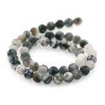 Matte Natural Moss Agate Beads,Round Gemstone Loose Beads - BestBeaded