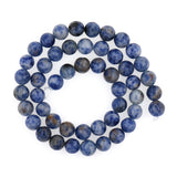 Natural Blue Spot Jasper Beads,Mottled Round Smooth Gemstone Loose Beads - BestBeaded