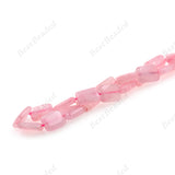 Pink Natural Crystal Bead,Rectangle Rose Quartz Gemstone Loose Beads for Jewelry Making 12x16mm - BestBeaded