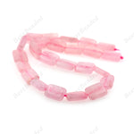 Pink Natural Crystal Bead,Rectangle Rose Quartz Gemstone Loose Beads for Jewelry Making 12x16mm - BestBeaded