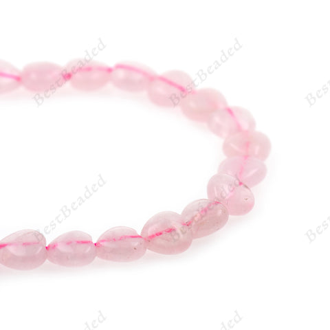 Heart Rose Quartz Beads,Natural Pink Heart Crystal Jewelry,Gemstone Loose Beads,DIY Accessories 10mm - BestBeaded